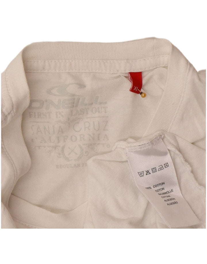 O'Neill Herre Regular Fit Grafisk T-Shirt Top XL Hvid Bomuld