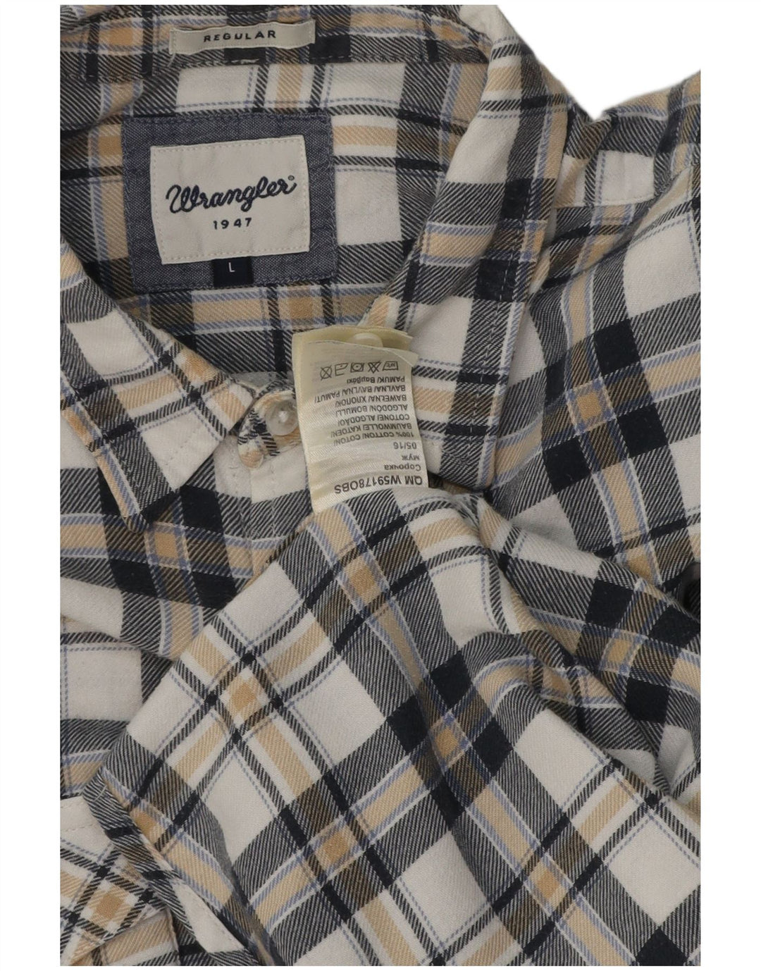 Wrangler Herre Regular Fit Flanellskjorte Stor flerfarvet ternet bomuld