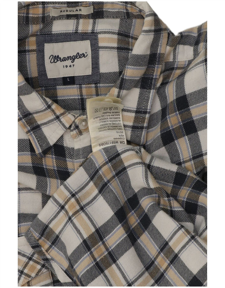 Wrangler Herre Regular Fit Flanellskjorte Stor flerfarvet ternet bomuld