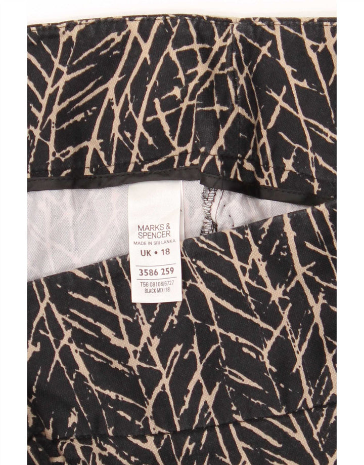 Marks & Spencer kvinders abstrakt mønster blyantnederdel UK 18 XL W38 Sort