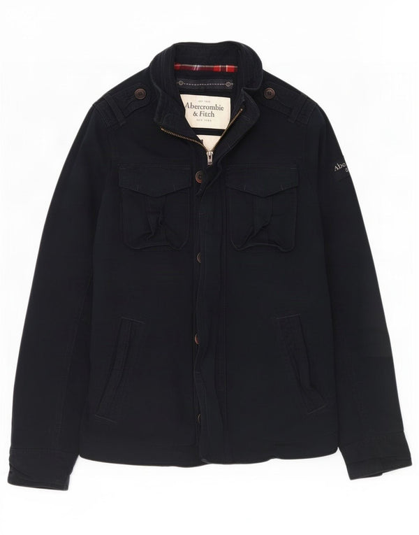 Abercrombie & Fitch Herre Military Jacket UK 40 Large Navy Blue Cotton