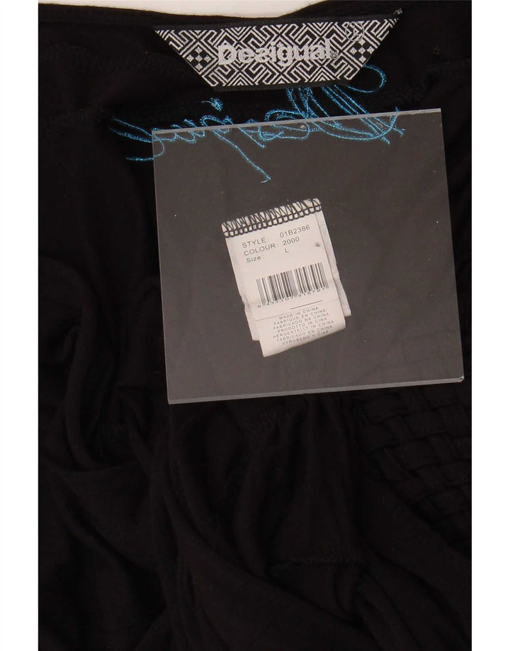 Desigual Dame Batwing Bluse Top UK 14 Stor Sort Viscose