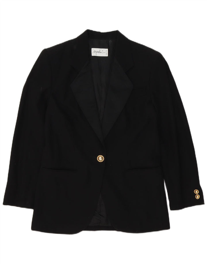 Maska Dame 1 Knap Blazer Jakke IT 42 Medium Sort Acetat