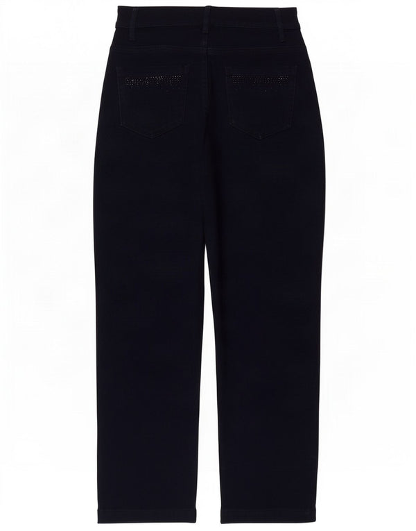 Marks & Spencer Dame Straight Jeans UK 12 Medium W30 L28 Marineblå Bomuld