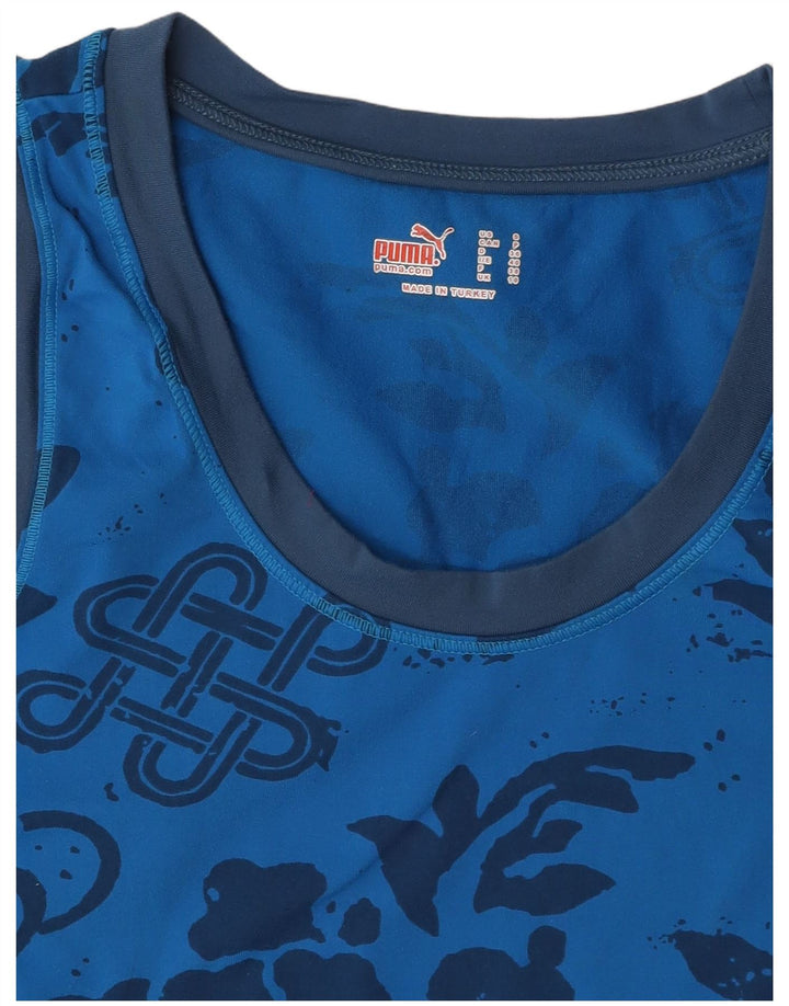 PUMA Grafisk Vest Top UK 10 Small Blue Floral