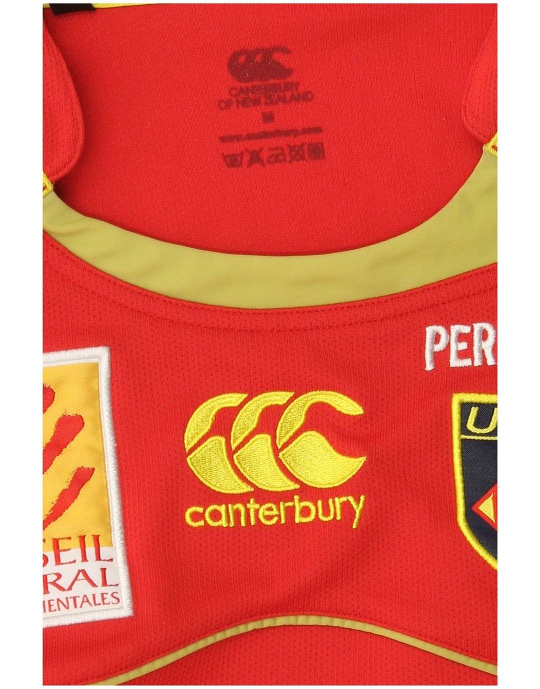Canterbury Herre grafisk T-shirt Top Medium Rød Colourblock