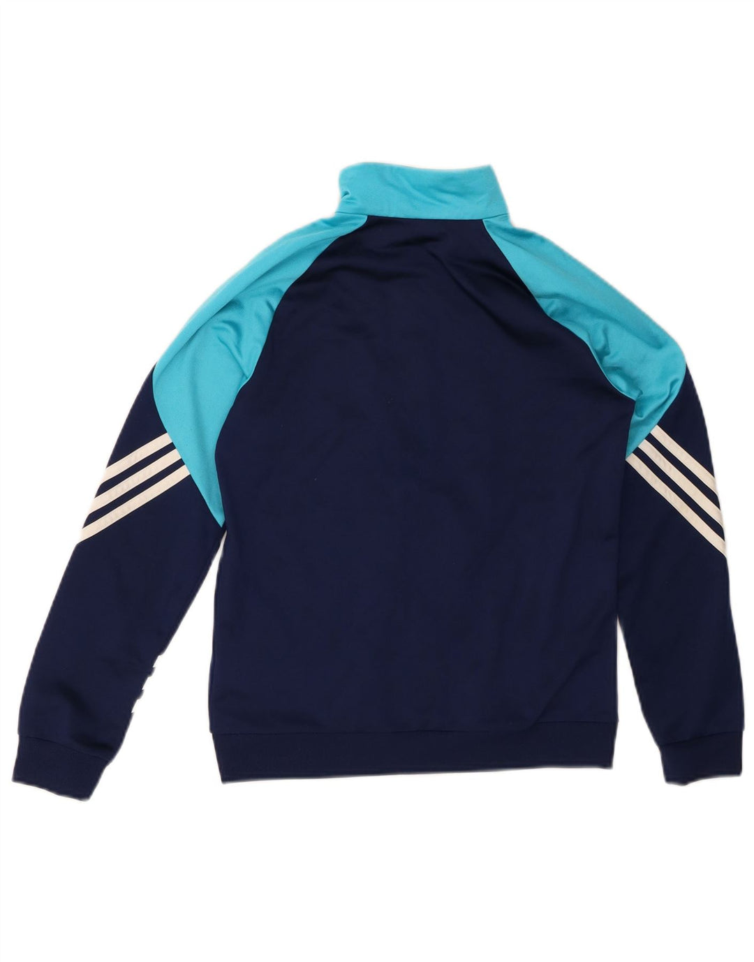 ADIDAS Boys Tracksuit Top Jacket 11-12 Years Large  Navy Blue Colourblock