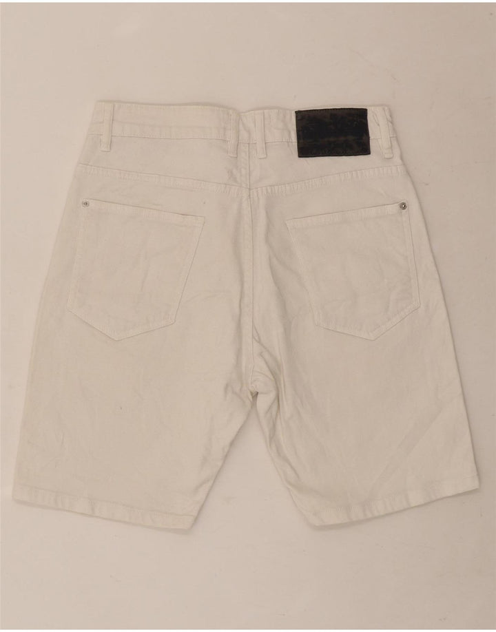 Zara Herre Denim Shorts EU 38 Small W30 White Bomuld