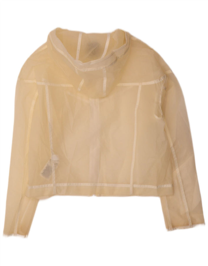 Nike Dame Hætte Oversized Regnjakke UK 10 Small Off White Polyurethane