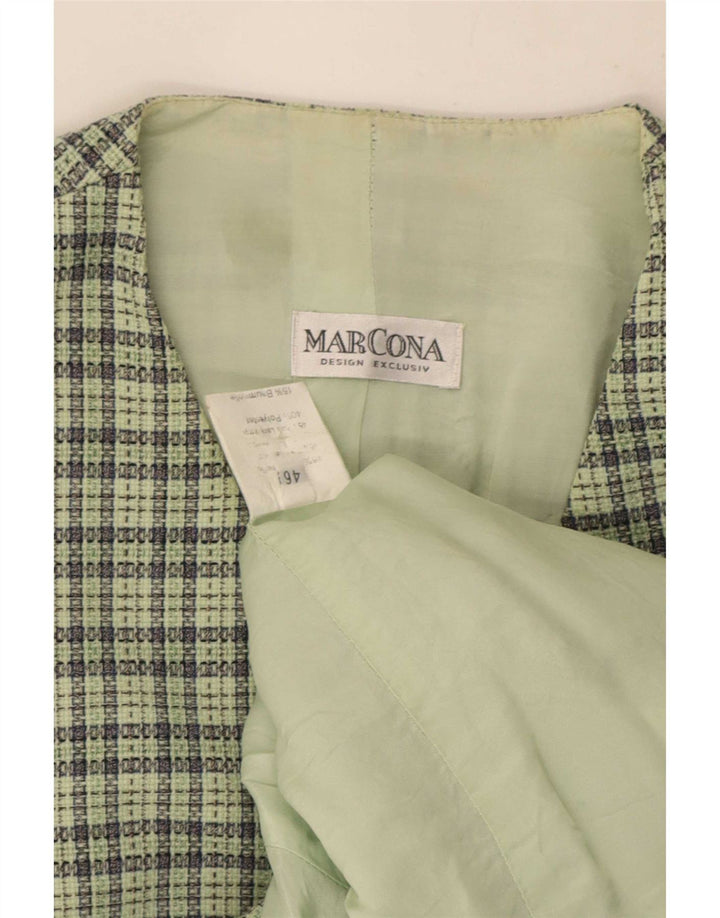 Vintage damevest IT 46 Stor grøn ternet uld