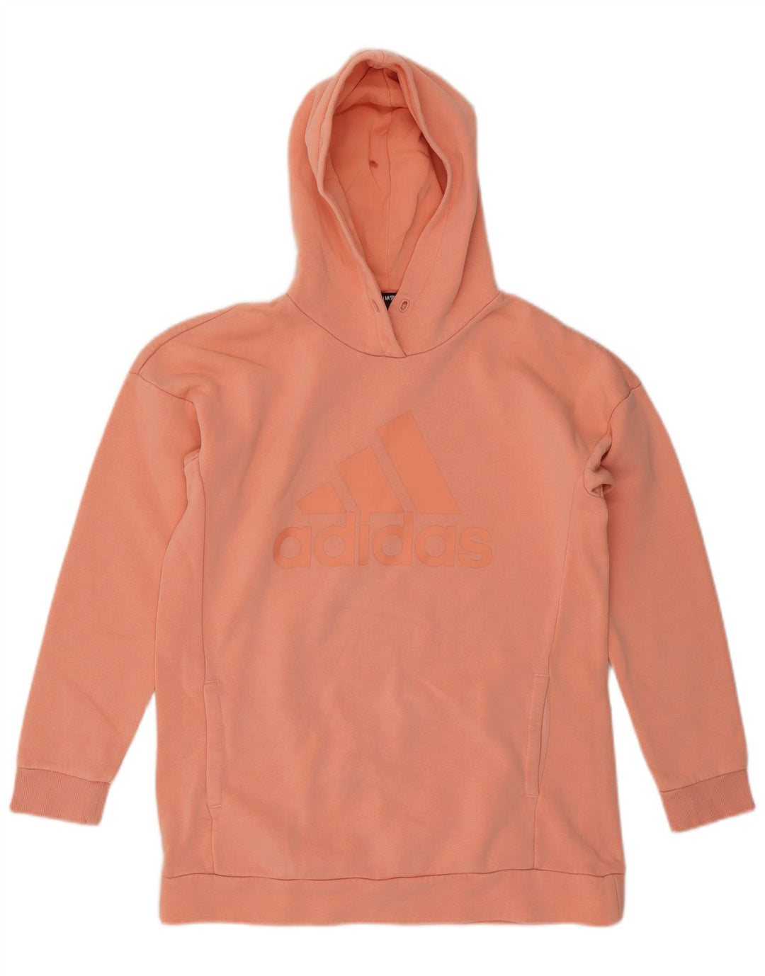 ADIDAS Oversized grafisk hættetrøjetrøje til kvinder UK 8/10 Lille orange bomuld