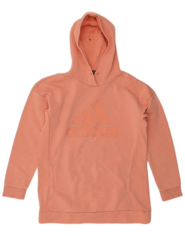 ADIDAS Oversized grafisk hættetrøjetrøje til kvinder UK 8/10 Lille orange bomuld