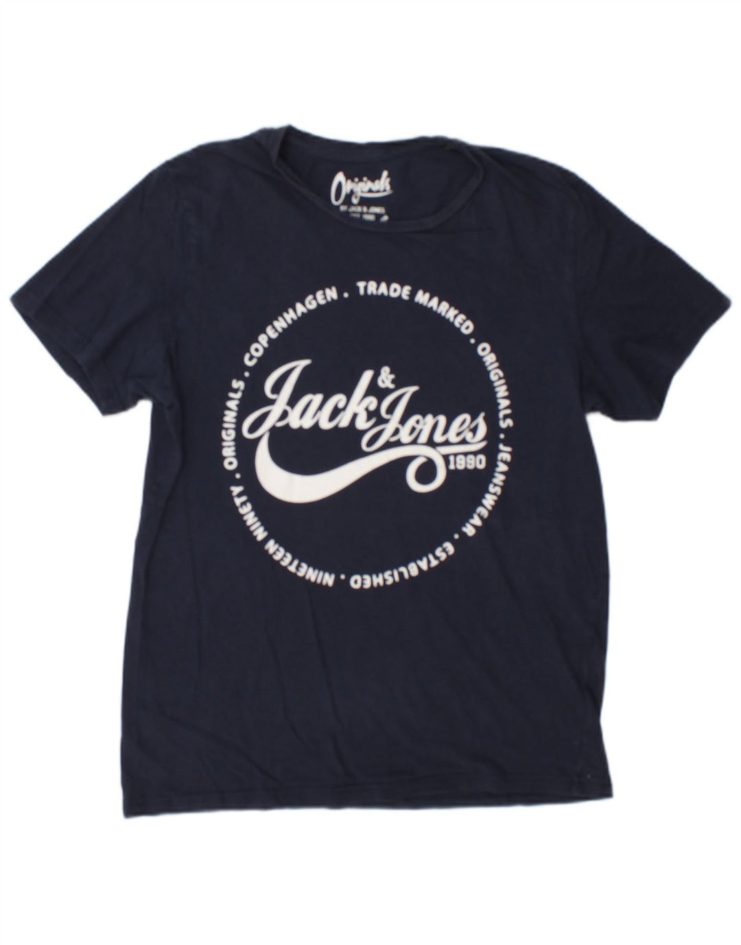 Jack & Jones Herre grafisk T-shirt Top Medium Marineblå Bomuld