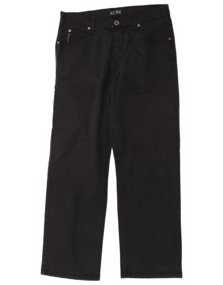 Armani Straight Jeans til mænd W32 L28 Sort bomuld