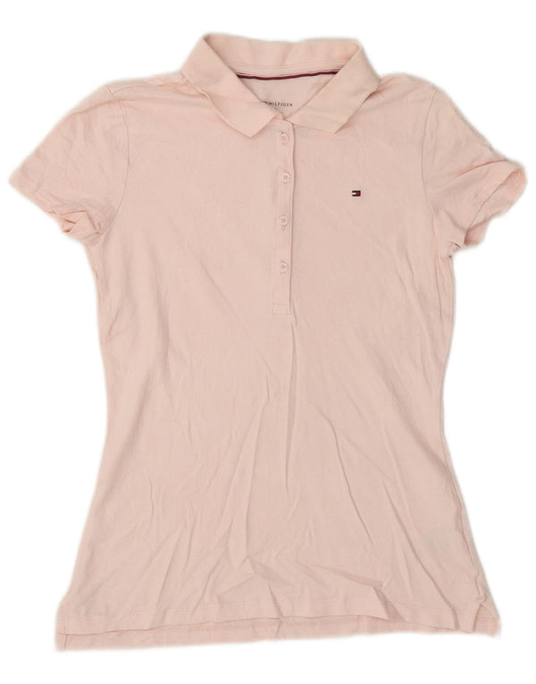 Tommy Hilfiger Womens Classic Fit Polo Shirt UK 6 XS Pink Cotton