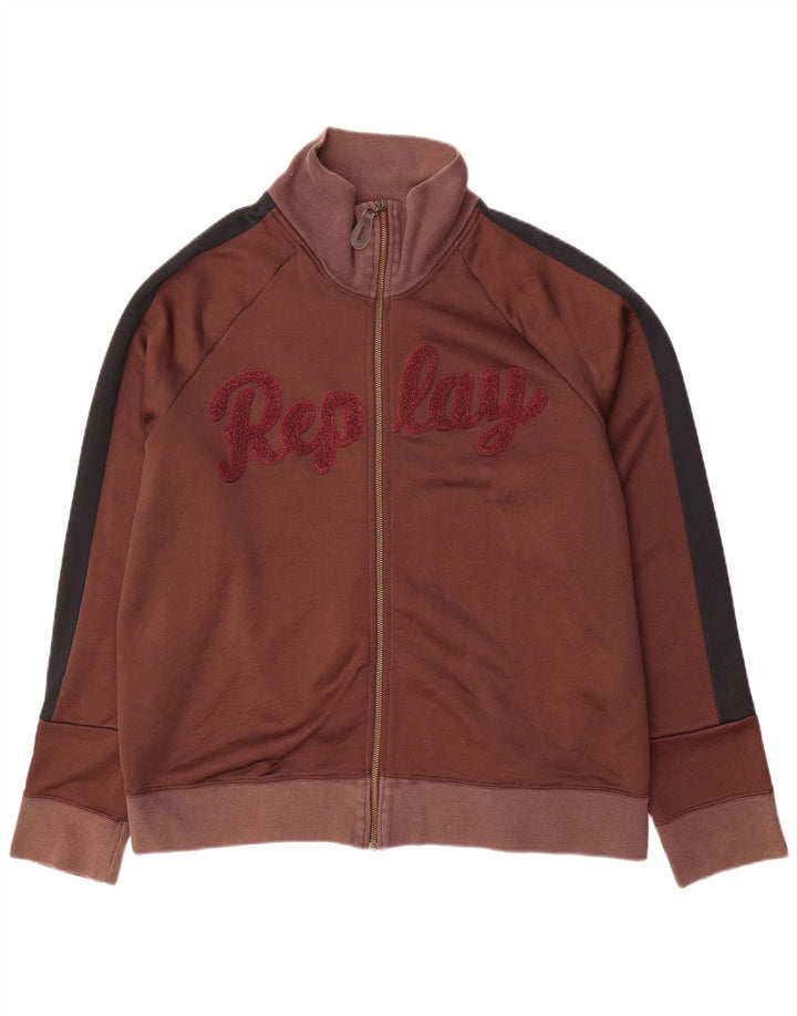 Replay Herre grafisk træningsdragt Topjakke 2XL Brun Colourblock Polyester