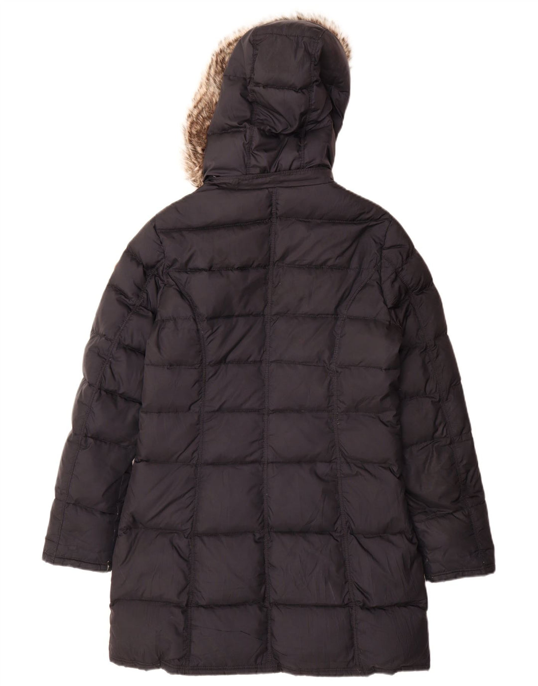 Tommy Hilfiger Dame Hætte Polstret Frakke UK 14 Medium Navy Blue Polyester