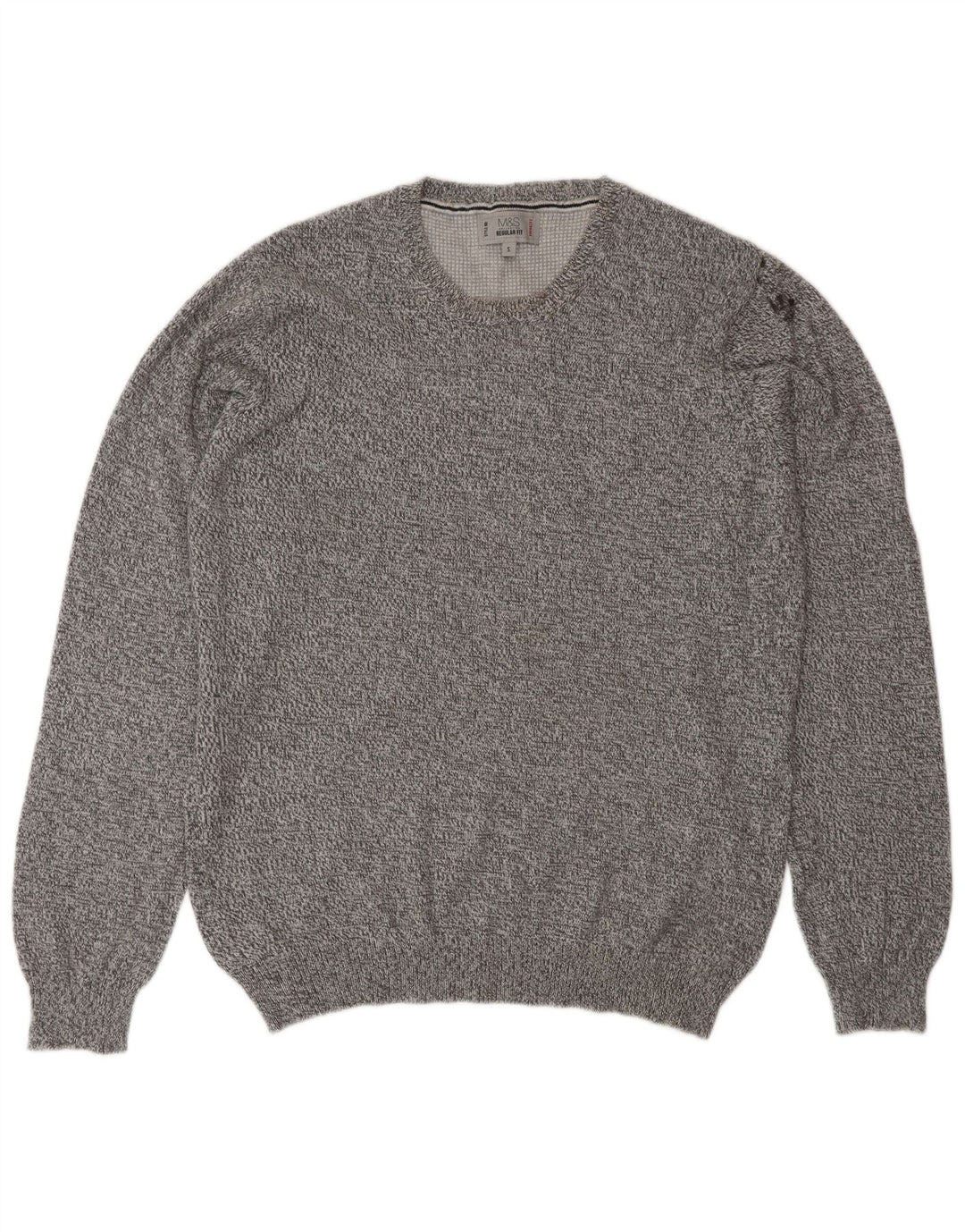Marks & Spencer Herre sweater med rund hals, lille grå flækket