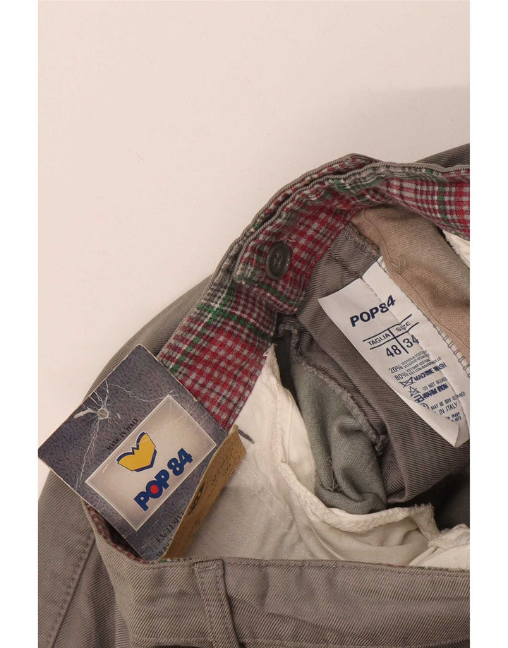 POP 84 Herre Pegged Suit Bukser W34 L34 Grå Viscose
