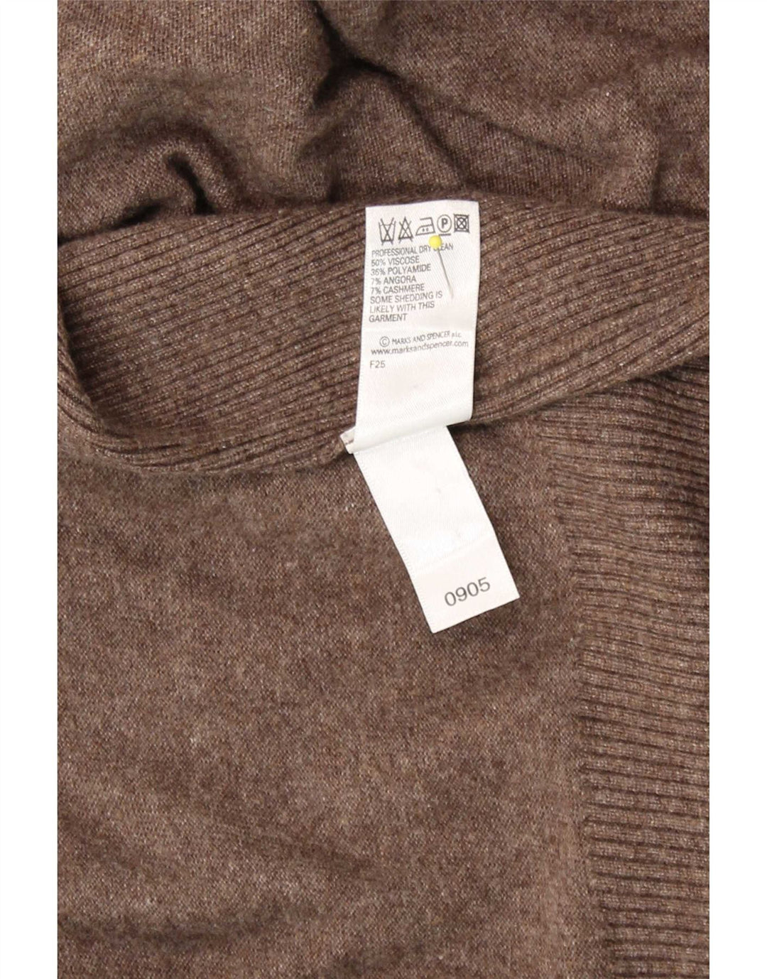 Marks & Spencer Dame Asymmetrisk Cardigan Sweater UK 12/14 Medium Brun