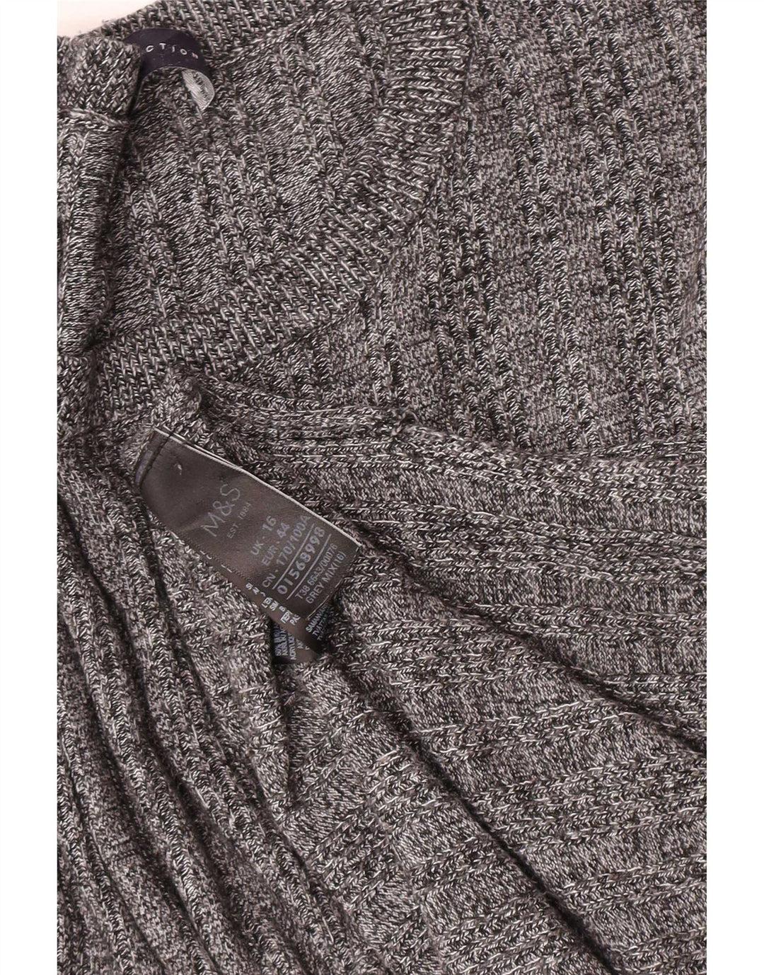 Marks & Spencer Dame sweater med rund hals DK 16 Stor grå akryl
