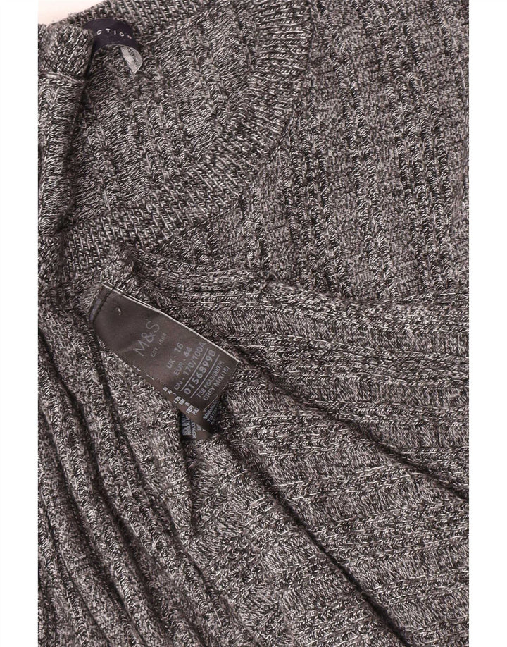 Marks & Spencer Dame sweater med rund hals DK 16 Stor grå akryl