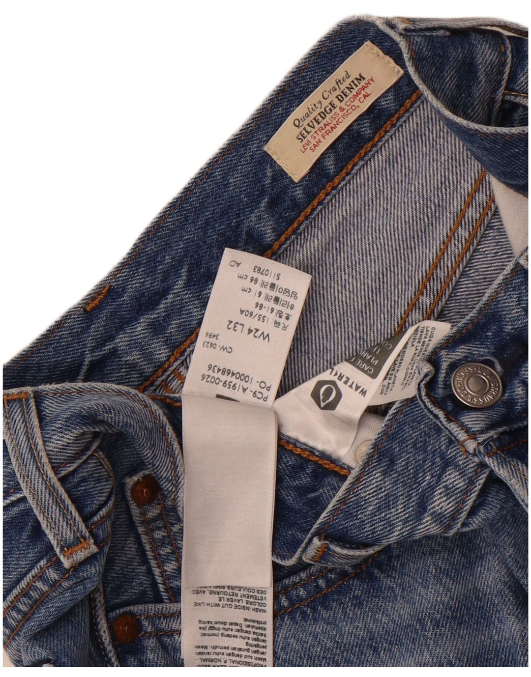 Levi's Womens 501 denimshorts W24 XS blå bomuld