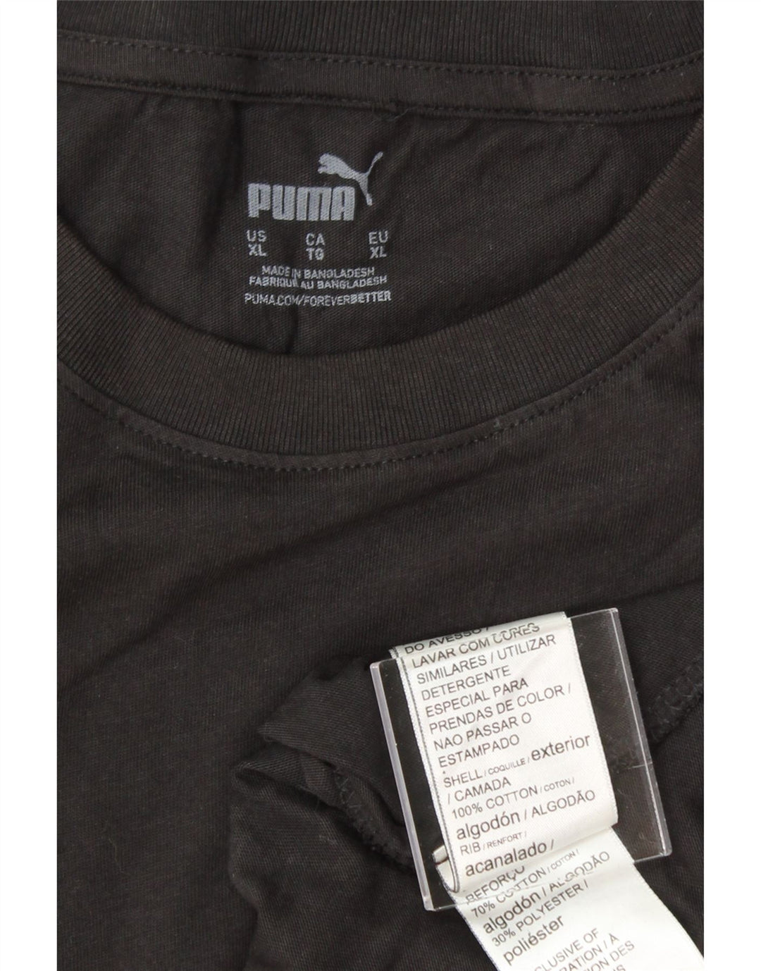 PUMA Mens Graphic T-Shirt Top XL Black Cotton Vintage Puma and Second-Hand Puma from Messina Hembry 