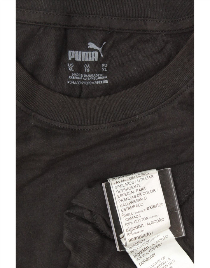 PUMA Mens Graphic T-Shirt Top XL Black Cotton Vintage Puma and Second-Hand Puma from Messina Hembry 
