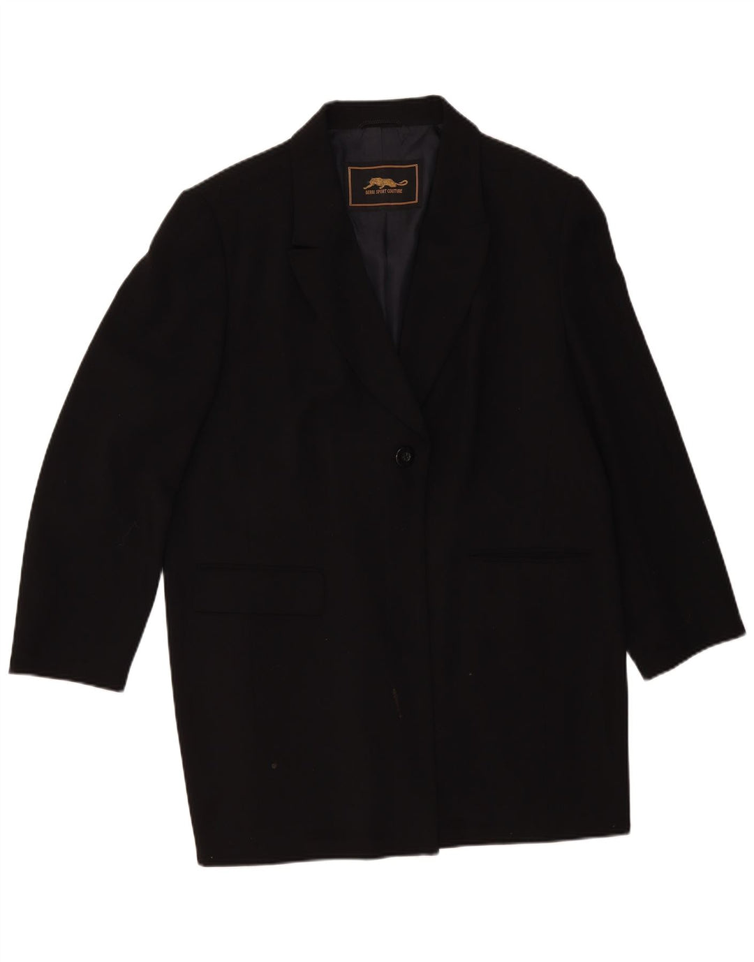VINTAGE Dameoverfrakke UK 14 Medium Sort
