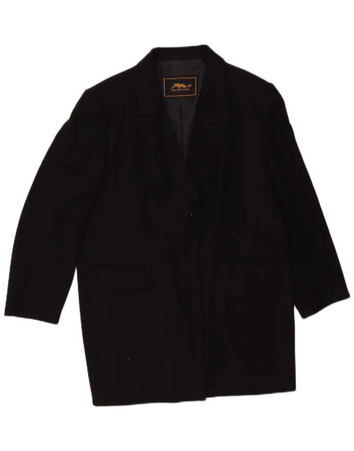 VINTAGE Dameoverfrakke UK 14 Medium Sort