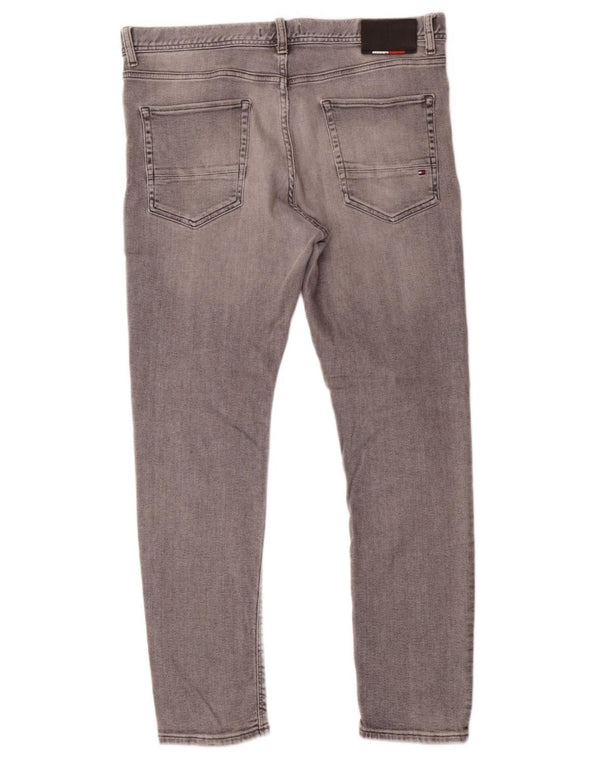 TOMMY HILFIGER Herre Layton Skinny Jeans W36 L30 Grå Bomuld