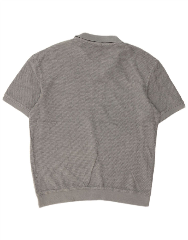 Zara Herre Kortærmet Polo Neck Jumper Sweater Stor Grå