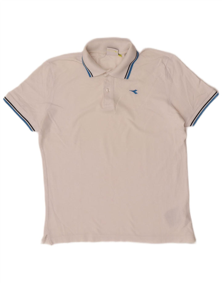 Diadora herre poloshirt Medium hvid stribet bomuld