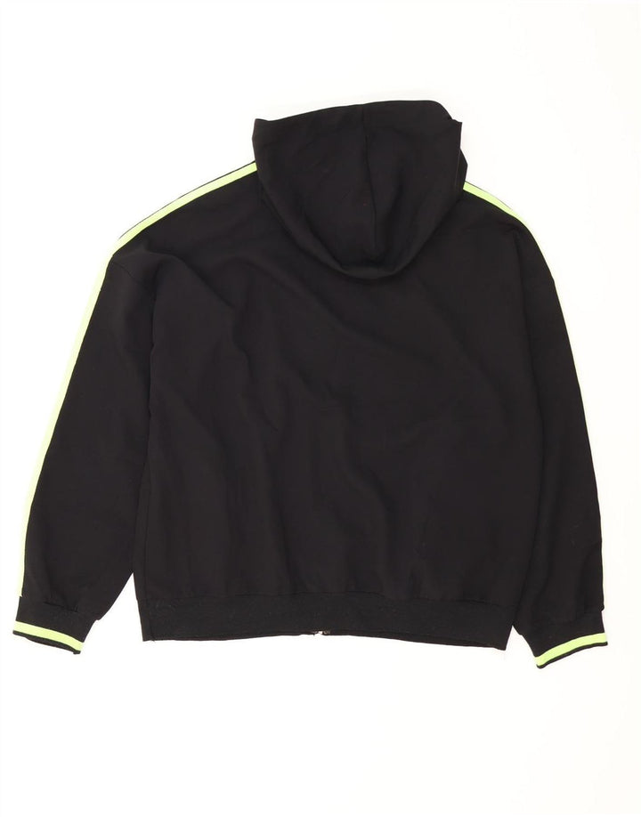 ZARA Oversized hættetrøje med lynlås til kvinder UK 16 Stor sort polyester