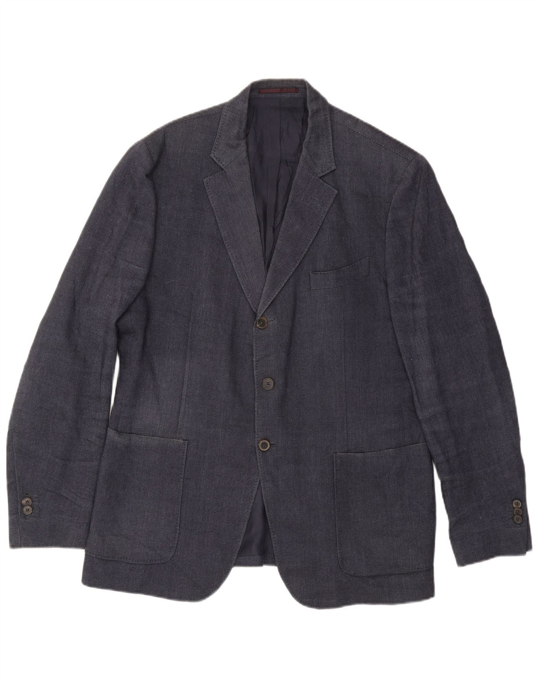 MASSIMO DUTTI Herre 3-knaps blazerjakke EU 54 XL Marineblå Uld