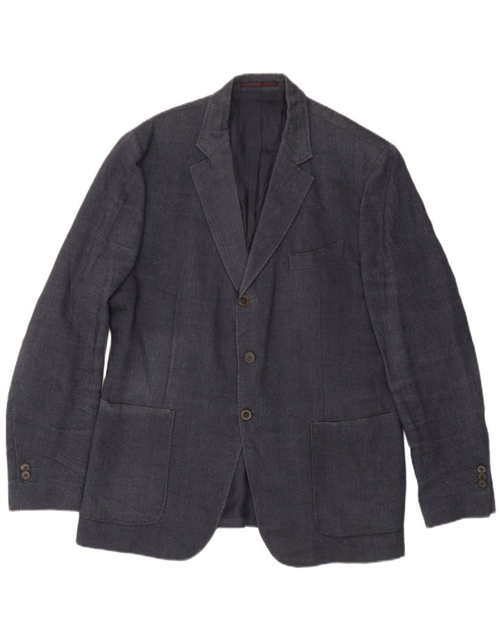MASSIMO DUTTI Herre 3-knaps blazerjakke EU 54 XL Marineblå Uld