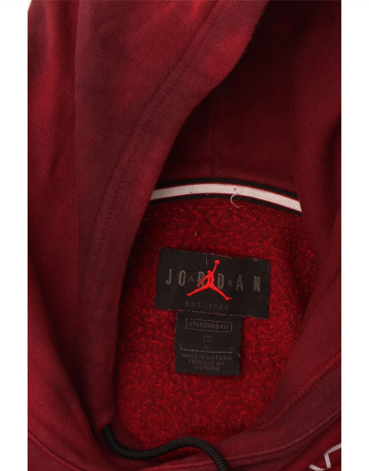JORDAN Herre Grafisk Standard Fit Hættetrøje Jumper Large Burgundy Tie Dye