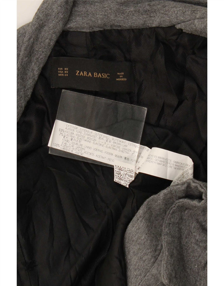 Zara Womens Open Oversized Blazer Jacket UK 6 XS Grå Viscose