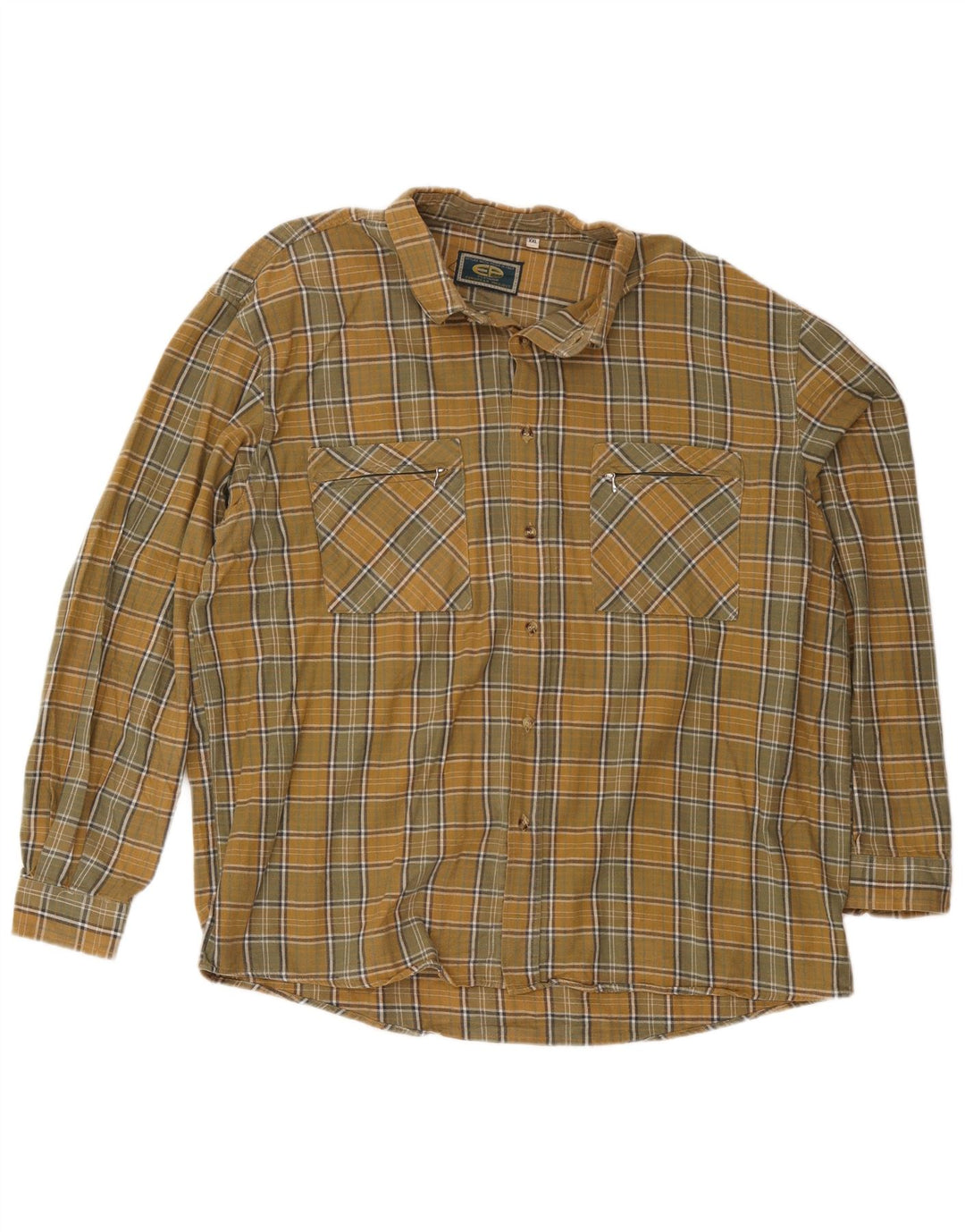 European Project Herre flannelskjorte 2XL gul ternet bomuld