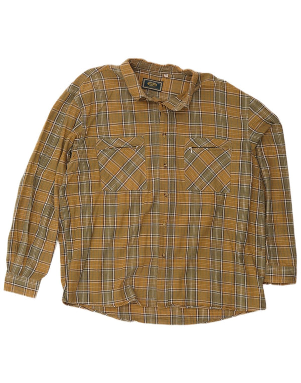 European Project Herre flannelskjorte 2XL gul ternet bomuld