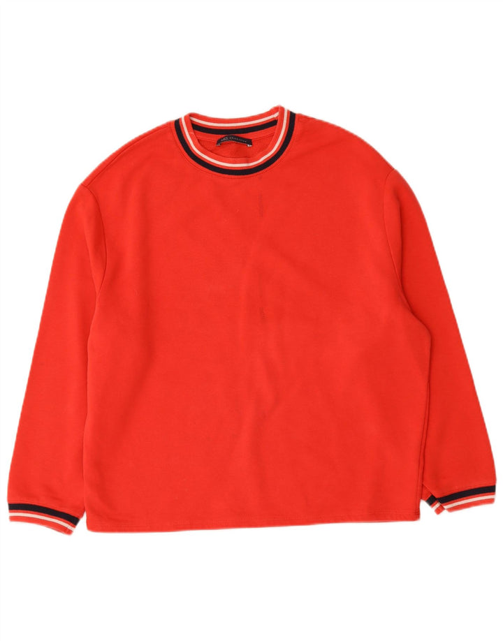 Marks & Spencer Dame Oversized Sweatshirt Jumper UK 10 Lille rød bomuld
