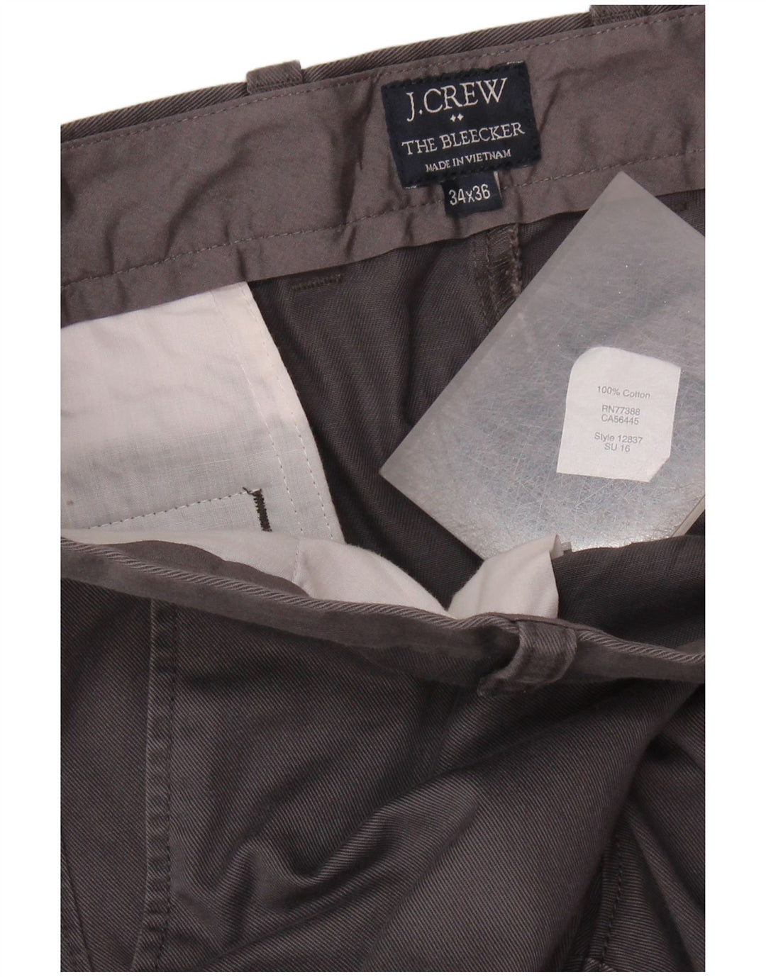 J. CREW Herre The Bleecker Straight Chino Bukser W34 L36 Grå Bomuld