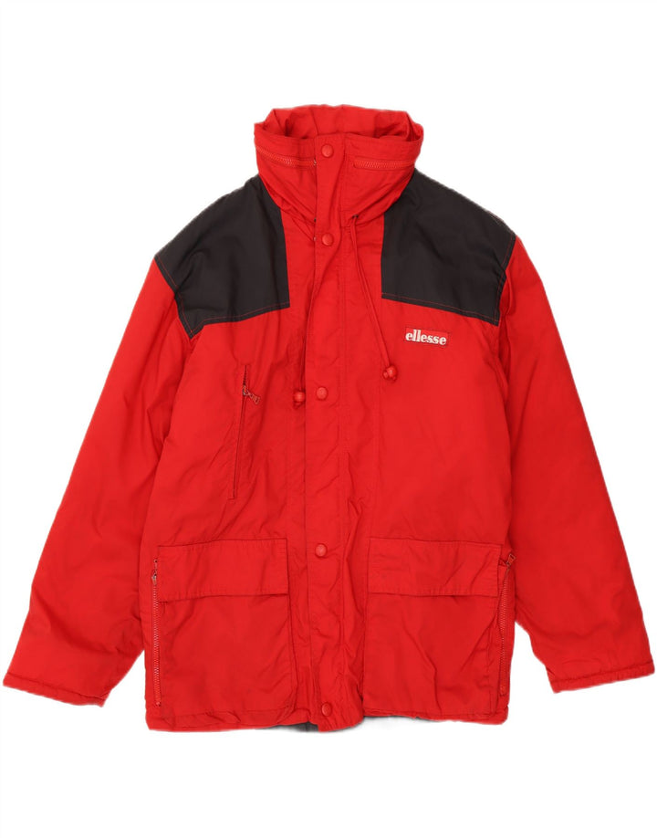 Ellesse Herre Hooded Windbreaker Jacket IT 48 Medium Rød Colourblock Nylon