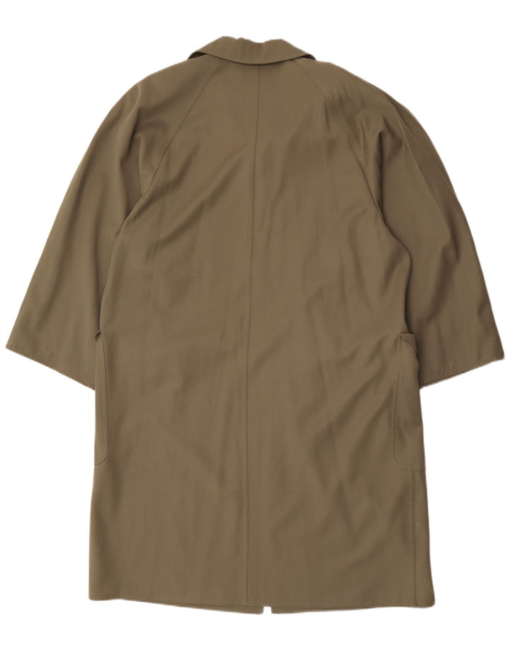 Max Mara Dame Oversized Overfrakke UK 14 Stor Khaki Wool