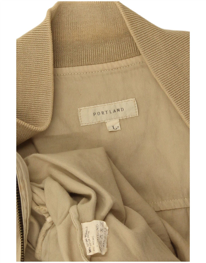 Vintage dame bomberjakke UK 16 Stor beige bomuld