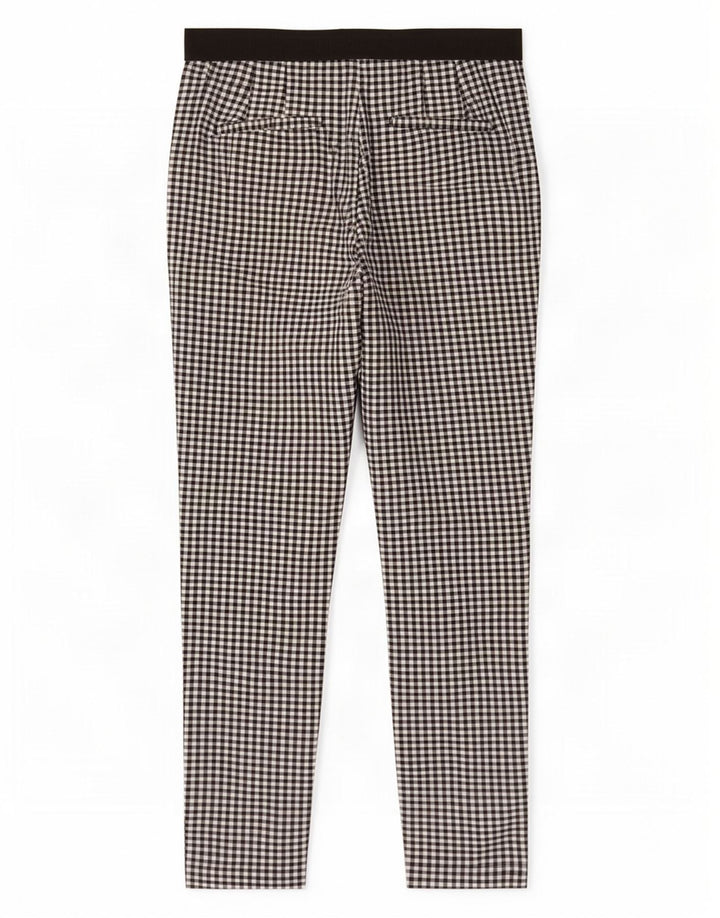 Zara Dame Slim Chino Bukser Small W27 L27 Sort Gingham
