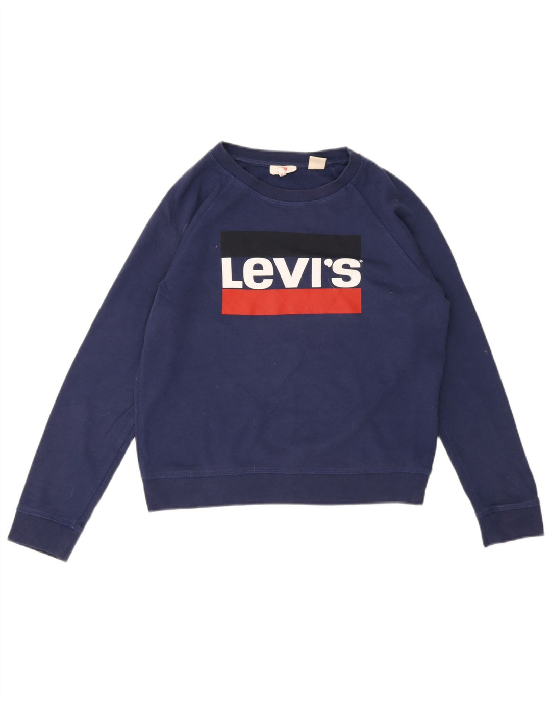 Levi's Grafisk Sweatshirt Jumper UK 14 Medium Marineblå Bomuld