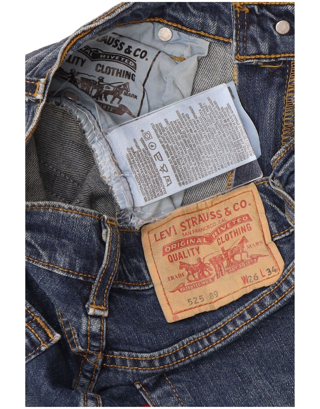 LEVI'S Dame 525 Bootcut Jeans W26 L34 Blå Bomuld