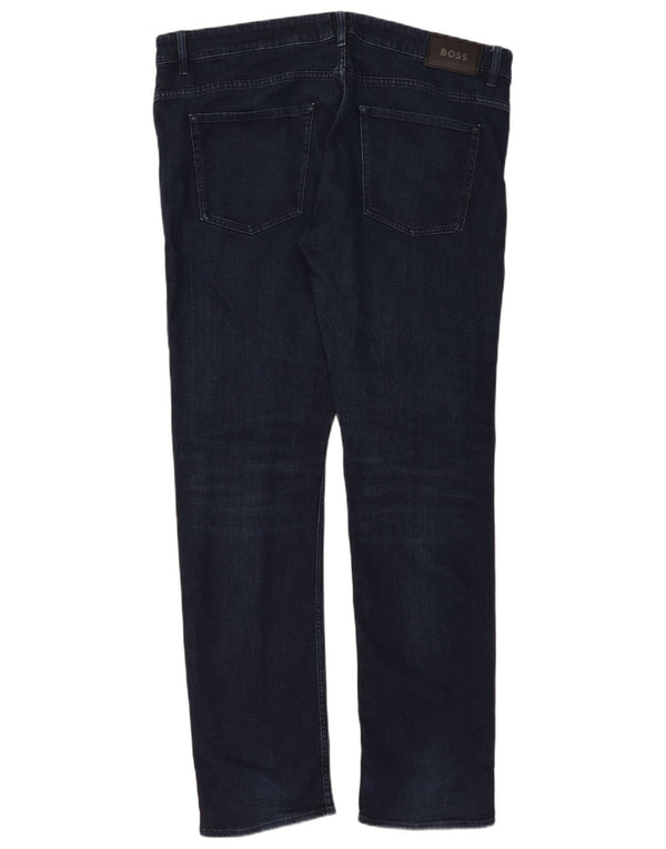 Hugo Boss Herre Slim Jeans W38 L34 Marineblå Bomuld